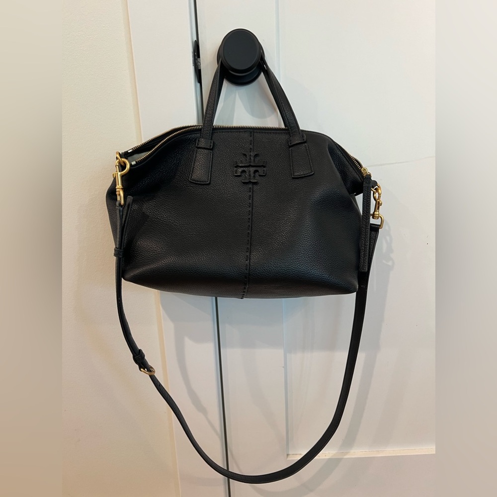 TORY BURCH McGraw Leather Zip Top Satchel
